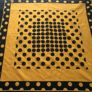 VTG 60s Italian Mod Scarf / Kerchief  w Polka Dots MCM Glam